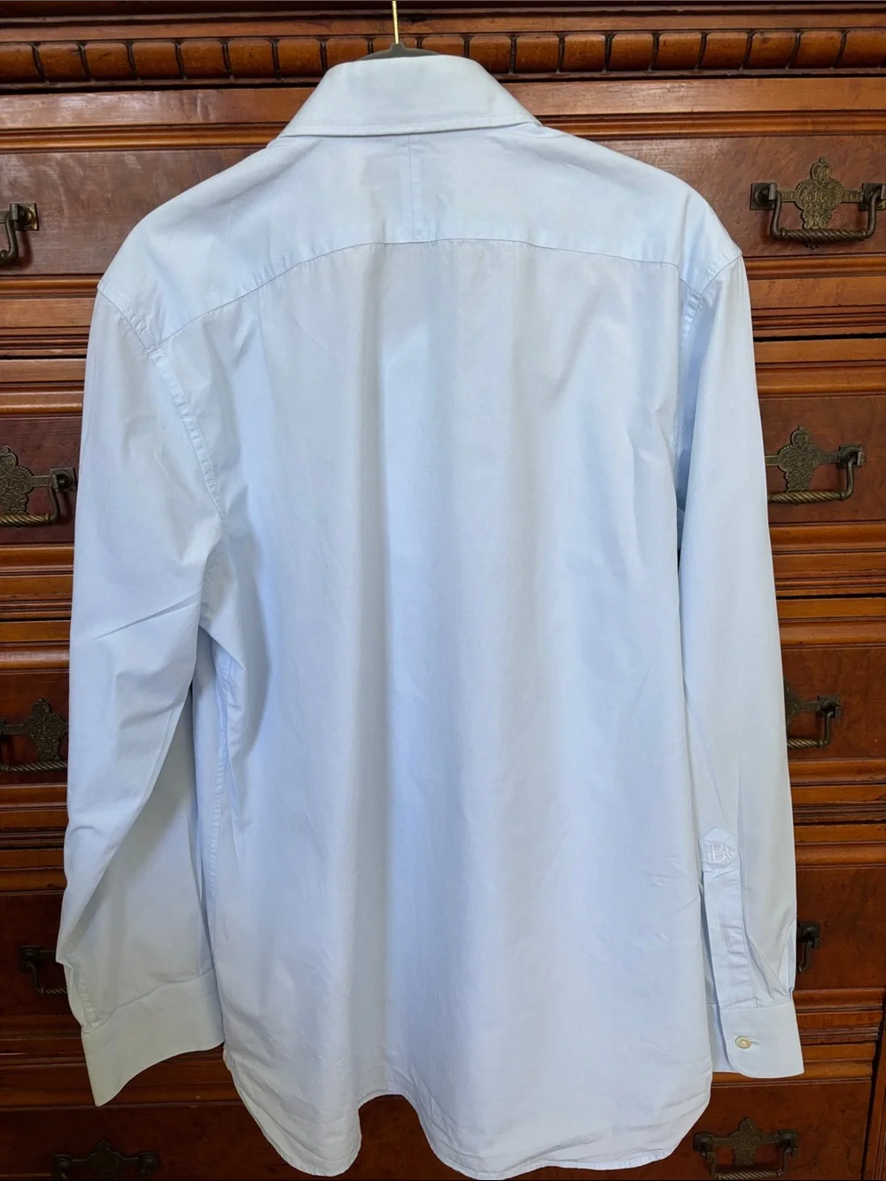 Banana Republic Slim Fit Cotton Poplin Button Front Shirt SZ M Country Blue